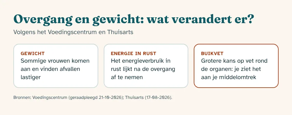 Afvallen in de overgang in Ermelo: infographic met wat je weet voordat je begint, met bron